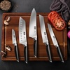 HOSHANHO Knife Set with Magnetic Knife Holder, 6-Piece Kitchen Knife Set | High Carbon Powder Steel Chef Knives Sets with Ergonomic Pakkawood Handle, Gifts for Men and Women(6″)