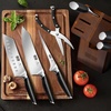 HOSHANHO Knife Set with Magnetic Knife Holder, 6-Piece Kitchen Knife Set | High Carbon Powder Steel Chef Knives Sets with Ergonomic Pakkawood Handle, Gifts for Men and Women(7″)