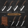 HOSHANHO Steak Knives Set of 6, Sharp 4.5″ Non Serrated Steak Knife Set | Hand Forged High Carbon Steel Dinner Steak Knives with Full Tang Wood Handle, Gift with Men(6″)