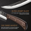 HOSHANHO Steak Knives Set of 6, Sharp 4.5″ Non Serrated Steak Knife Set | Hand Forged High Carbon Steel Dinner Steak Knives with Full Tang Wood Handle, Gift with Men(10″)