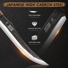 HOSHANHO Steak Knives Set of 6, Sharp 4.5″ Non Serrated Steak Knife Set | Hand Forged High Carbon Steel Dinner Steak Knives with Full Tang Wood Handle, Gift with Men(10″)
