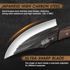 HOSHANHO Steak Knives Set of 6, Sharp 4.5″ Non Serrated Steak Knife Set | Hand Forged High Carbon Steel Dinner Steak Knives with Full Tang Wood Handle, Gift with Men(6″)