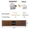Magnetic Knife Holder for Wall 12 Inch, HOSHANHO Powerful Magnetic Knife Strip, Acacia Wood Magnet Knife Rack for Kitchen Knives & Tools(Wood Brown)