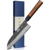 HOSHANHO 8″ Chef Knife, 9 Layers 10CR15MOV High Carbon Steel Kitchen Knife | Ultra Sharp Japanese Gyuto Chef Knife, Professional Kitchen Cooking Knives with Octagonal Rosewood Handle, Ideal Gift(6.9″)