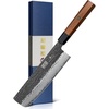 HOSHANHO 8″ Chef Knife, 9 Layers 10CR15MOV High Carbon Steel Kitchen Knife | Ultra Sharp Japanese Gyuto Chef Knife, Professional Kitchen Cooking Knives with Octagonal Rosewood Handle, Ideal Gift(7″)