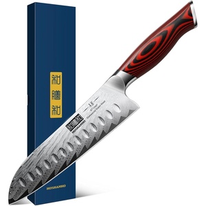 HOSHANHO Damascus Santoku Knife, 7 Inch Professional Japanese Kitchen Knife | 67 Layers Damascus Steel, Ultra Sharp Chef Knife with Ergonomic G10 Handle, Cooking Knife for Meat, Vegetables & Gift Box(7″)