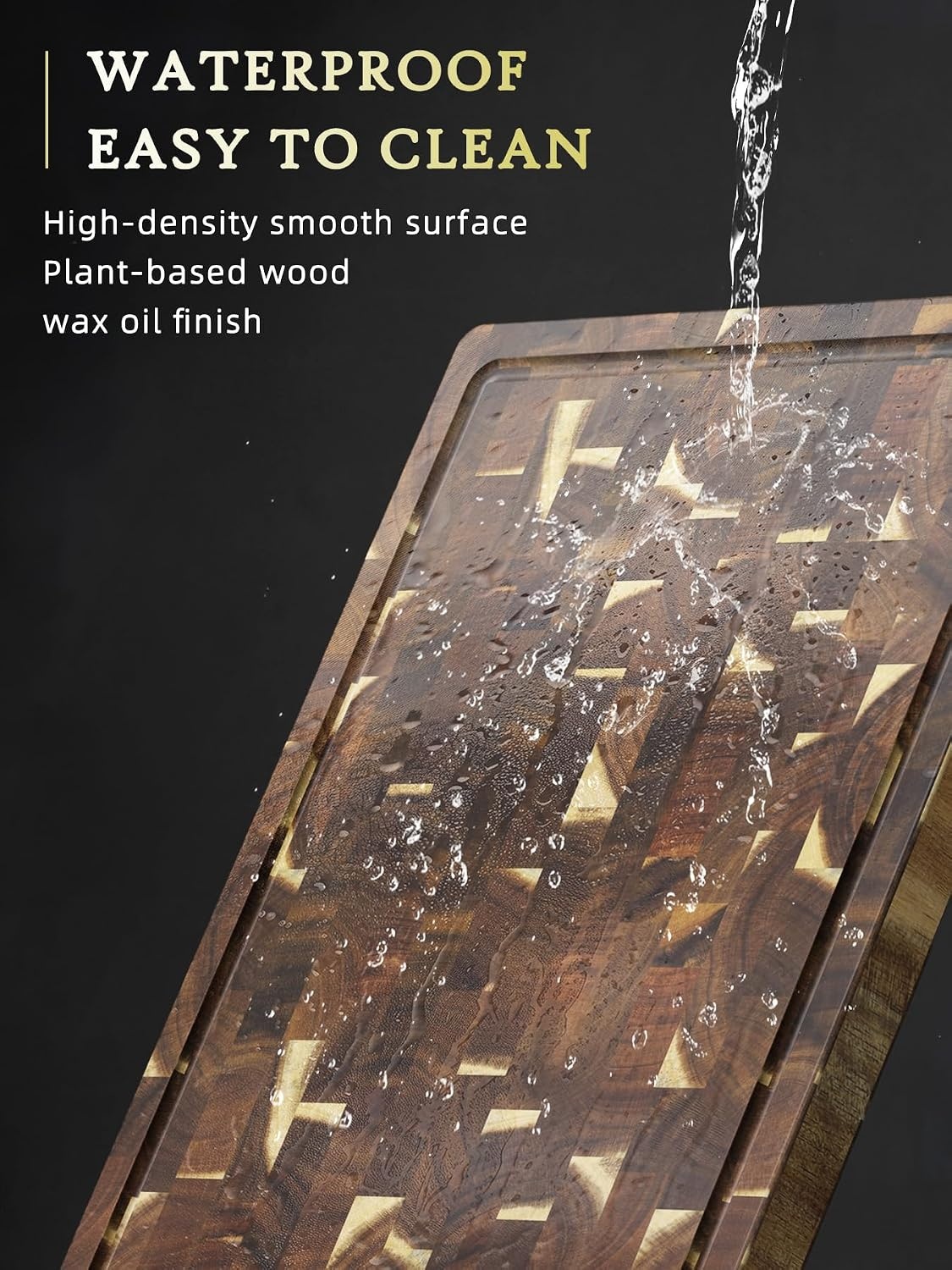 image:imageHOSHANHO 3 Packs Cutting Board Set Extra Large Acacia Wood Cutting Boards Durable Chopping Board for Kitchen Meal Prep Charcuterie Board with Builtin Ergonomic Handles and Deep Juice Grooves