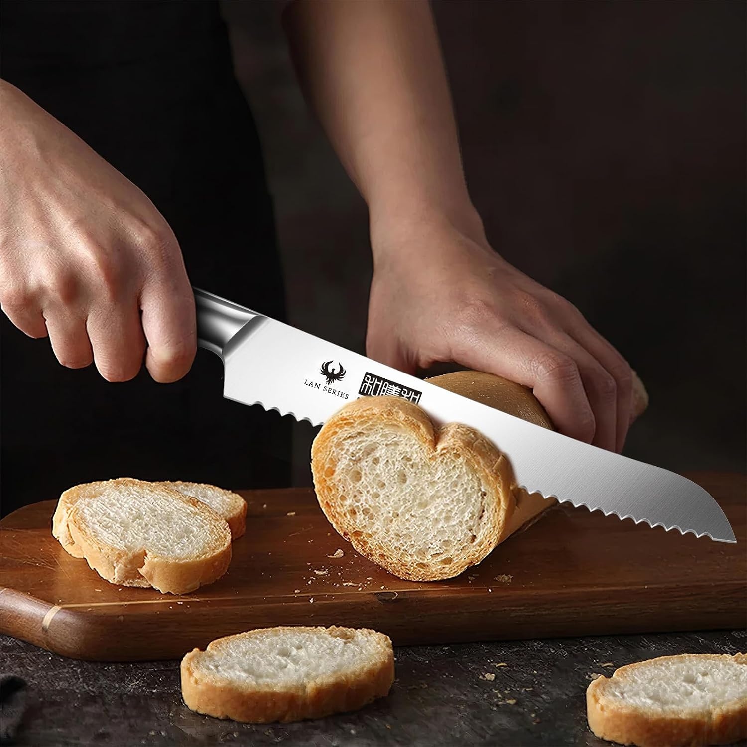 image:imageHOSHANHO 5PCS Japanese Kitchen Knife Set Sharp Chef Knives amp Wood Handle Professional Ultra Sharp HighCarbon Stainless Steel Cooking Knife Set with Ergonomic Wood Handle Elegant Box for Home Gift5 Pieces Knife Set
