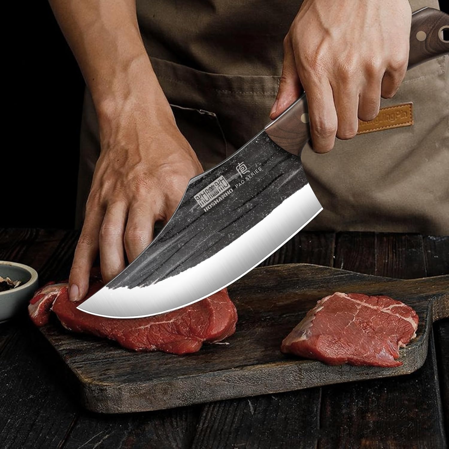 image:imageHOSHANHO Butcher Knife Set 3PCS Sharp Fillet amp Utility amp Paring Knife Set Hand Forged Kitchen Knife Set Upgraded High Carbon Stainless Steel Meat Cutting for Home Outdoor Gift for Men65