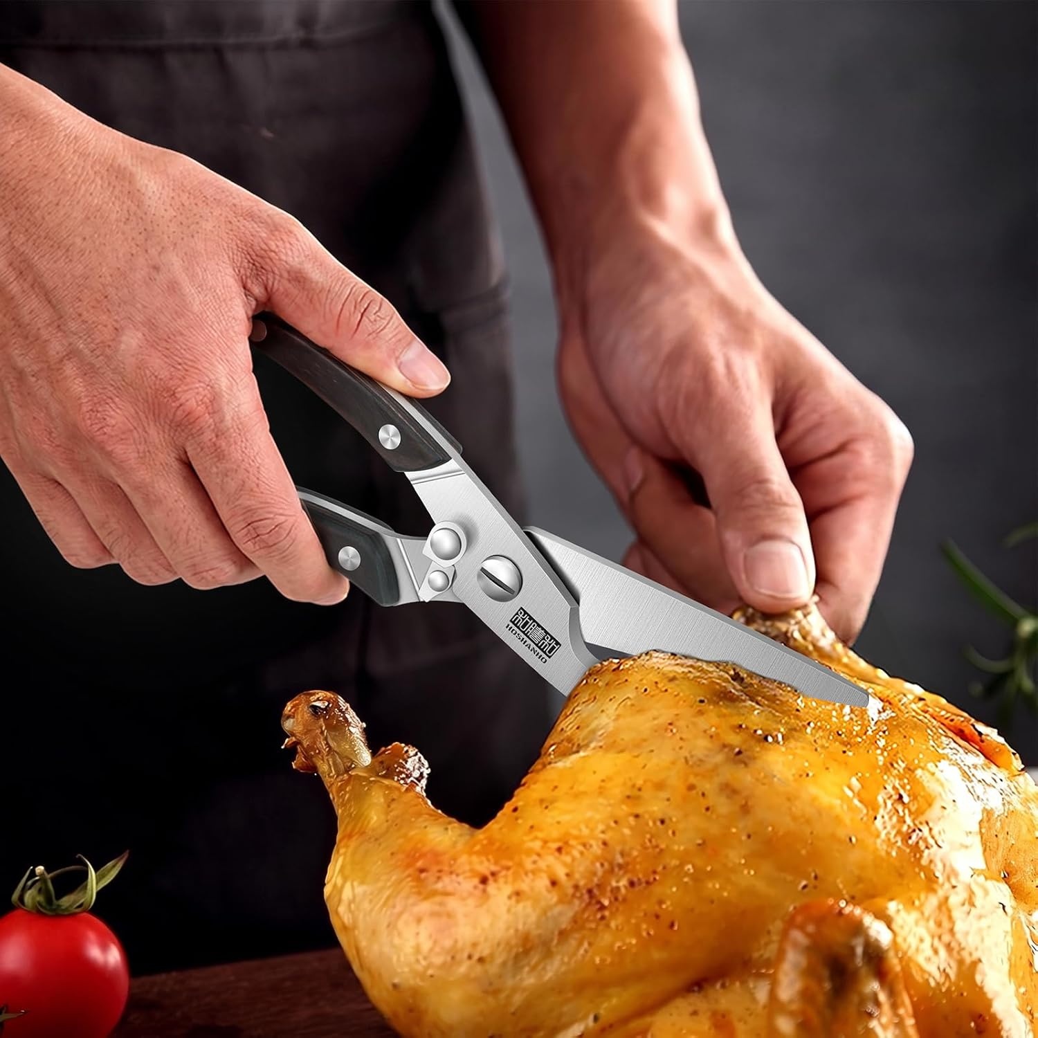 image:imageHOSHANHO Kitchen Scissors Heavy Duty Sharp Kitchen Shears for Poultry Stainless Steel Kitchen Scissors with NonSlip Handle amp Safety Lock All Purpose Cooking Scissors for MeatTurkeyVegetables