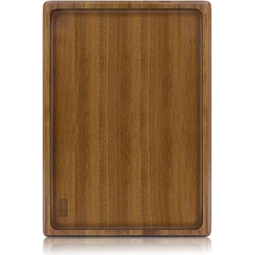 image:imageHOSHANHO Acacia Wood Serving Tray 16x10 Charcuterie Board amp NonSlip Pads Premium Acacia Wood Platter for Cheese Meat amp Snacks NonSlip Pads Keep Tray Steady Ideal for Parties Dining amp Daily Use14 x 10 x 1