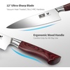 HOSHANHO 5PCS Japanese Kitchen Knife Set, Sharp Chef Knives & Wood Handle | Professional Ultra Sharp High-Carbon Stainless Steel Cooking Knife Set with Ergonomic Wood Handle, Elegant Box for Home Gift(7 Pieces Knife Set)