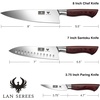 HOSHANHO 5PCS Japanese Kitchen Knife Set, Sharp Chef Knives & Wood Handle | Professional Ultra Sharp High-Carbon Stainless Steel Cooking Knife Set with Ergonomic Wood Handle, Elegant Box for Home Gift(3 Pieces Knife Set)