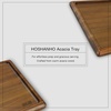 HOSHANHO Acacia Wood Serving Tray 16×10 Charcuterie Board & Non-Slip Pads | Premium Acacia Wood Platter for Cheese, Meat & Snacks, Non-Slip Pads Keep Tray Steady, Ideal for Parties, Dining & Daily Use(14″ x 10″ x 1″)