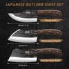 HOSHANHO Butcher Knife Set 3PCS, Sharp Fillet & Utility & Paring Knife Set | Hand Forged Kitchen Knife Set, Upgraded High Carbon Stainless Steel Meat Cutting for Home, Outdoor, Gift for Men(6″)