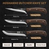 HOSHANHO Butcher Knife Set 3PCS, Sharp Fillet & Utility & Paring Knife Set | Hand Forged Kitchen Knife Set, Upgraded High Carbon Stainless Steel Meat Cutting for Home, Outdoor, Gift for Men(6.7″)