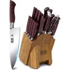HOSHANHO 5PCS Japanese Kitchen Knife Set, Sharp Chef Knives & Wood Handle | Professional Ultra Sharp High-Carbon Stainless Steel Cooking Knife Set with Ergonomic Wood Handle, Elegant Box for Home Gift(18 Pieces Knife Set)