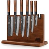 HOSHANHO 7 Pcs Knife Set with Magnetic Knife Block, Ultra Sharp Knife Set | Hand Forged 9 Layers 10CR15MOV High Carbon Steel Kitchen Knife Set, Japanese Chef Knife Set with Ergonomic Rosewood Handle(7 Pieces Knife Set)