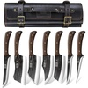 HOSHANHO Butcher Knife Set 3PCS, Sharp Fillet & Utility & Paring Knife Set | Hand Forged Kitchen Knife Set, Upgraded High Carbon Stainless Steel Meat Cutting for Home, Outdoor, Gift for Men(6.5″)