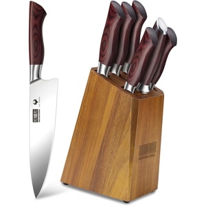HOSHANHO 5PCS Japanese Kitchen Knife Set, Sharp Chef Knives & Wood Handle | Professional Ultra Sharp High-Carbon Stainless Steel Cooking Knife Set with Ergonomic Wood Handle, Elegant Box for Home Gift(7 Pieces Knife Set)