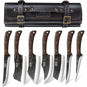 HOSHANHO Butcher Knife Set 3PCS, Sharp Fillet & Utility & Paring Knife Set | Hand Forged Kitchen Knife Set, Upgraded High Carbon Stainless Steel Meat Cutting for Home, Outdoor, Gift for Men(6.5″)