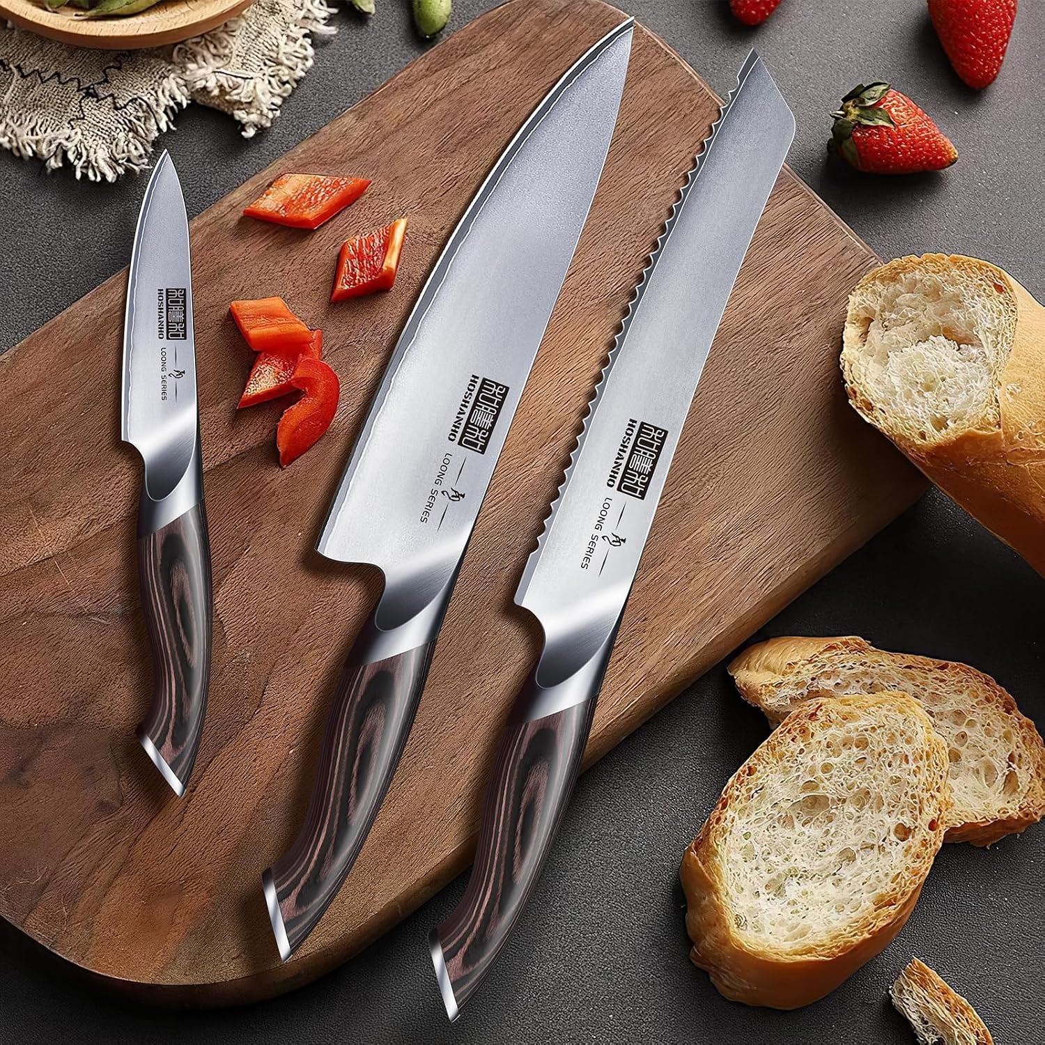 image:imageHOSHANHO 12PCS Knife Set with Block Ultra Sharp Japanese Kitchen Knife Set