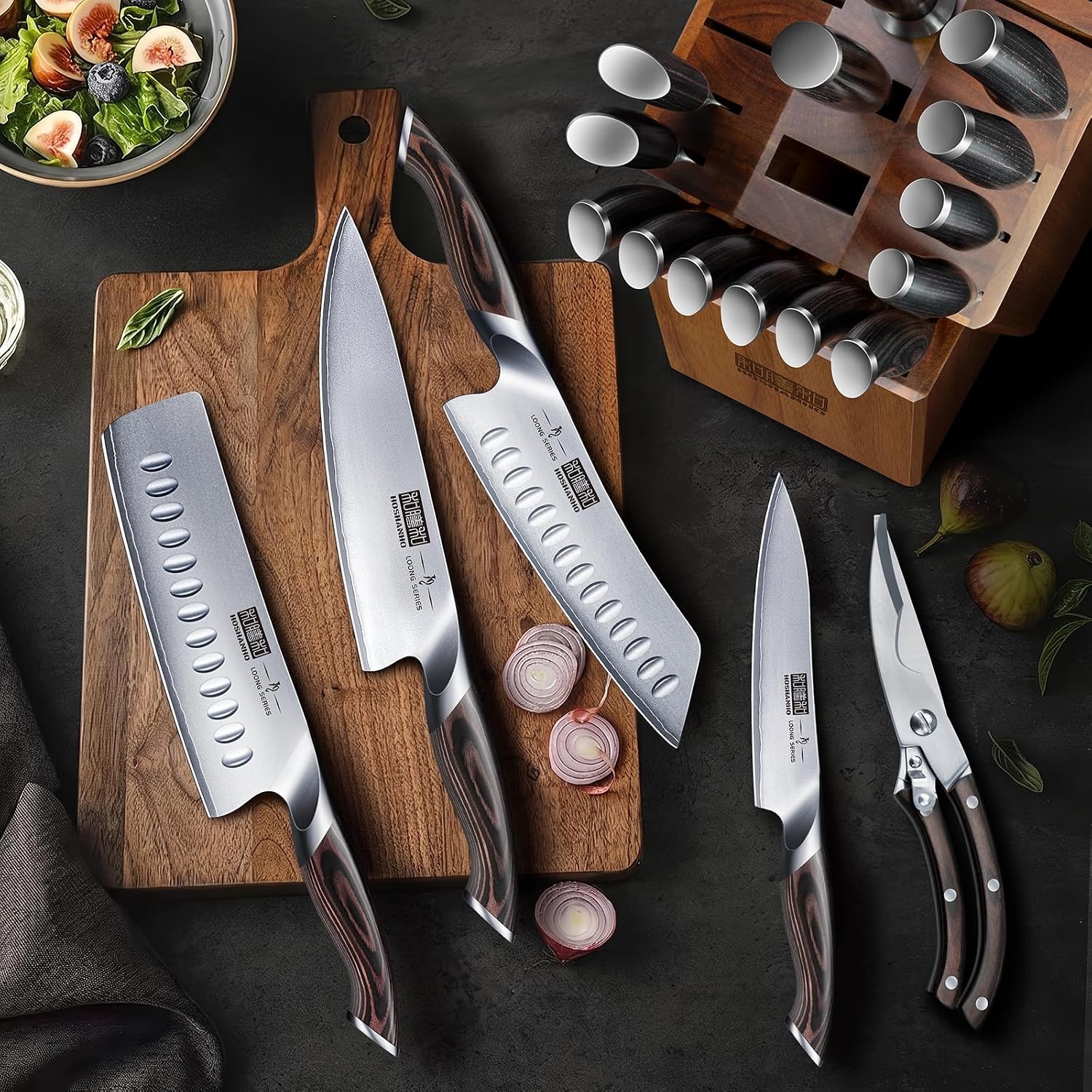 image:imageHOSHANHO 20PCS Knife Set Ultra Sharp Japanese Kitchen Knife Set with Block